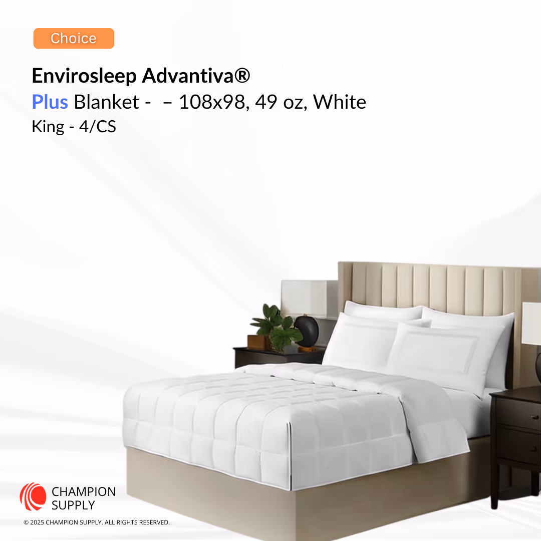 Choice Hotels Advantiva Plus Blanket, King – 108x98, 49 oz, White 4/Case